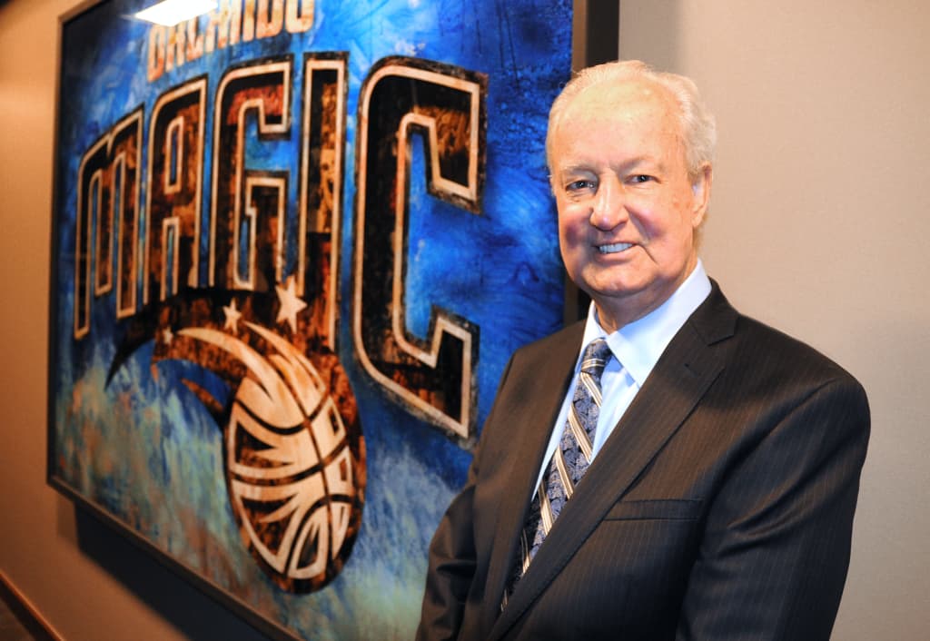 Former Spartanburg Phillies General Manager Pat Williams outside his Orlando Magic office