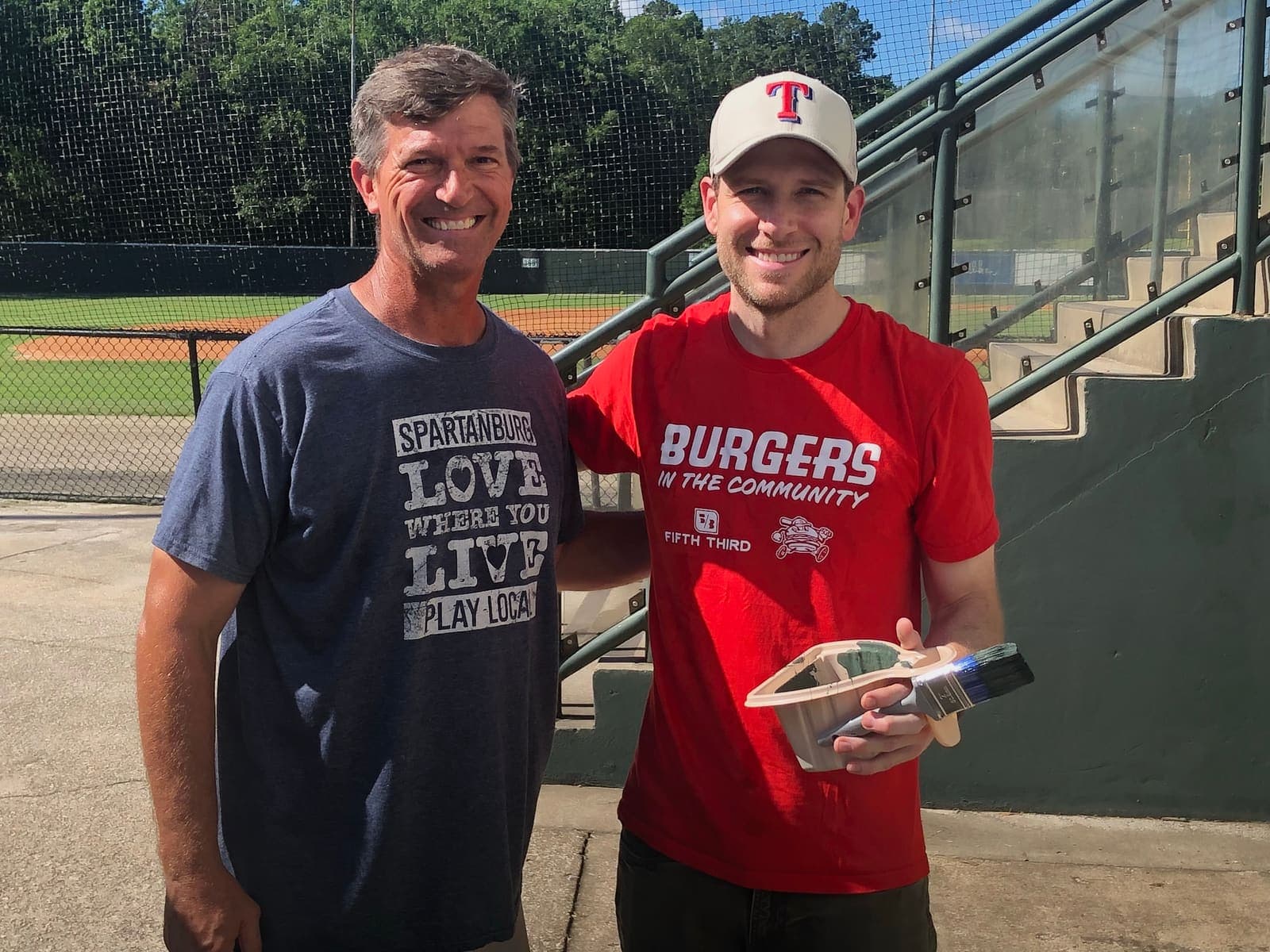 The Hub City Spartanburgers players and Front Office do their part for Duncan Park!