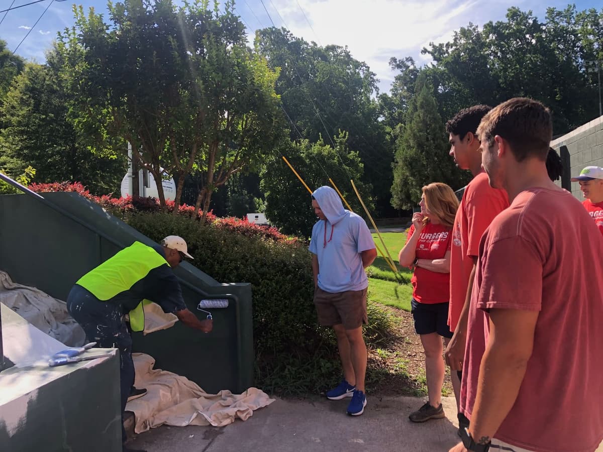 The Hub City Spartanburgers players and Front Office do their part for Duncan Park!