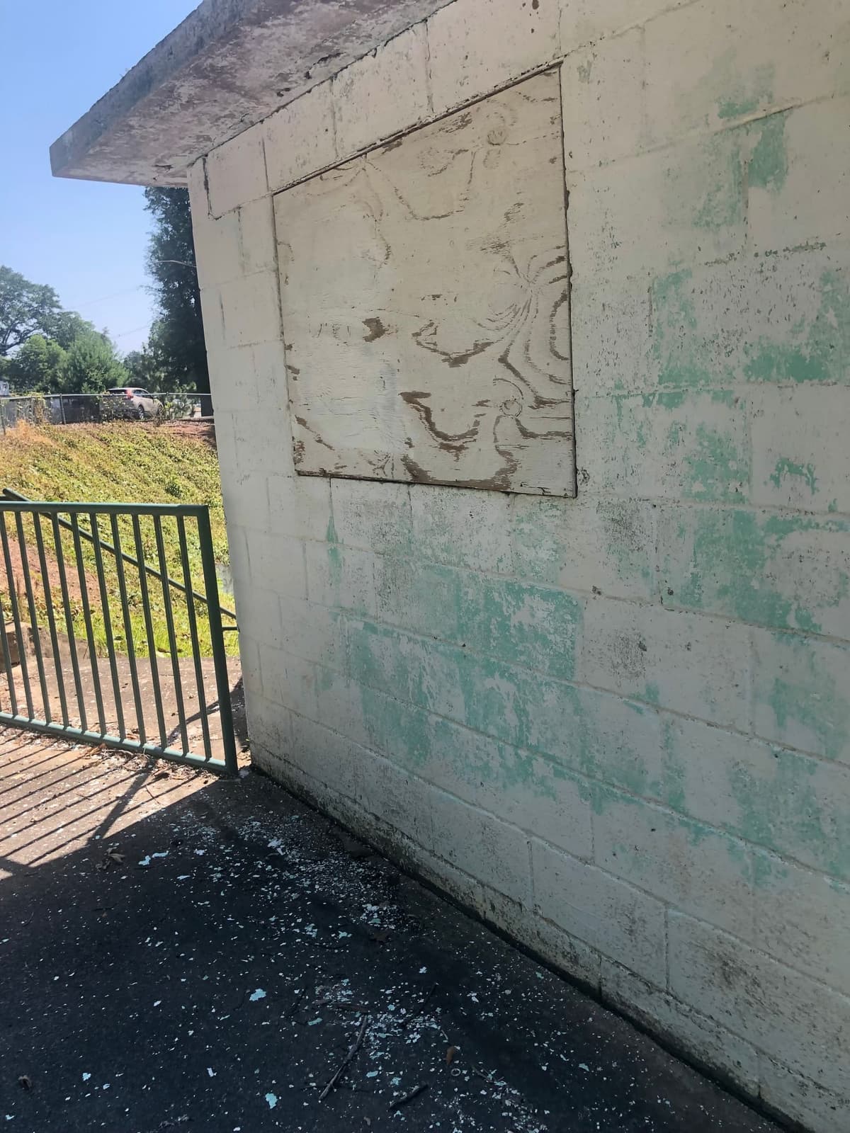 The small concrete block “colored” ticket booth beside the Park Drive pull-off has been scraped, sanded, and prepared for repainting and afterwards restoration as part of telling the story of the Jim Crow era. There will also be new signage to explain the relevance of this structure to the history of its time.
