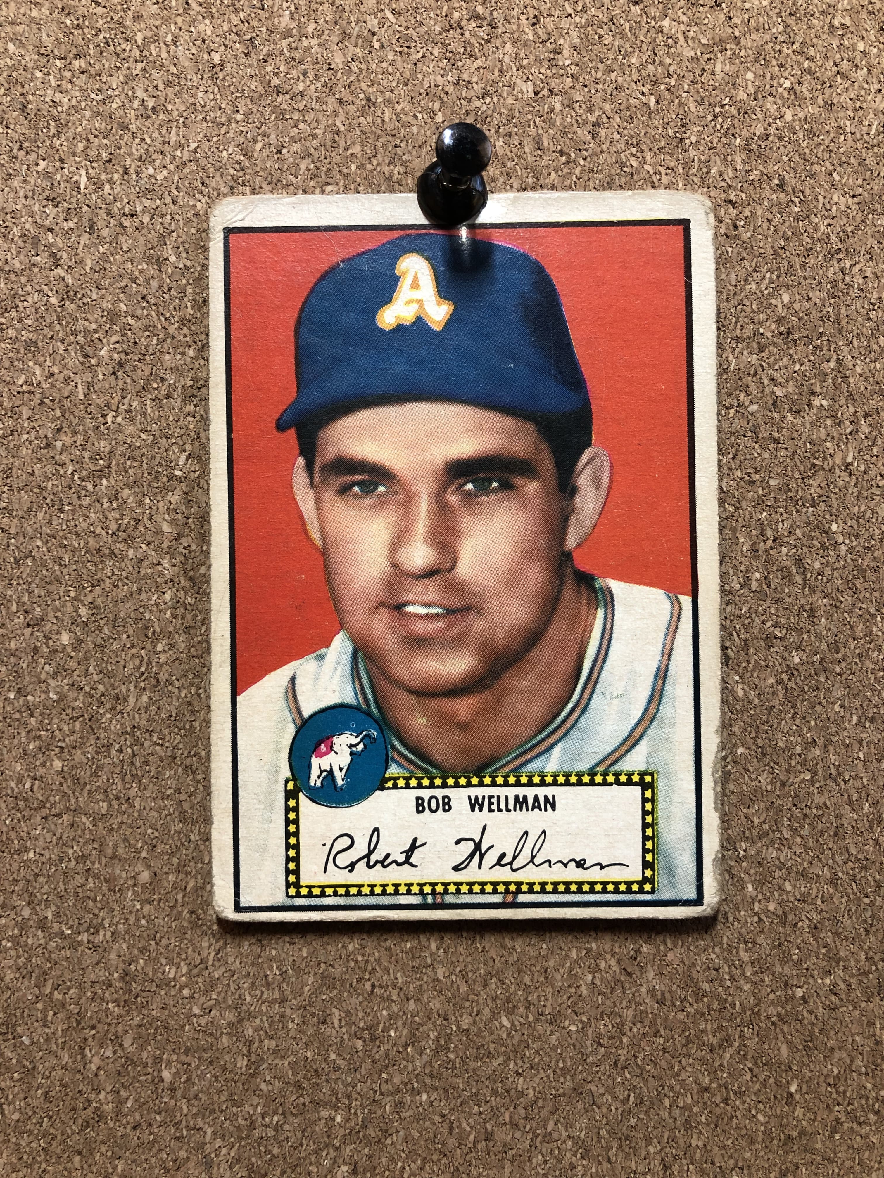 Bob Wellman's only baseball card as a player: 1952 Topps Baseball 41