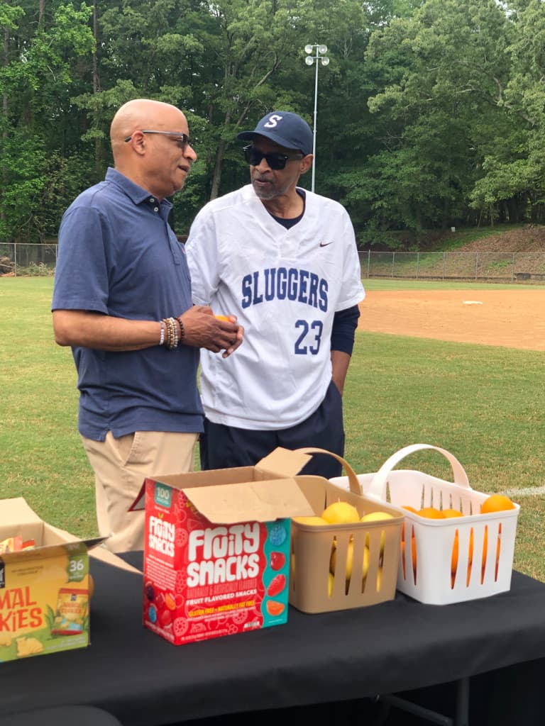 Guess which individual is Luther Norman! (Duncan Park Youth Ballfields renovation by the Harry Dallara Foundation)